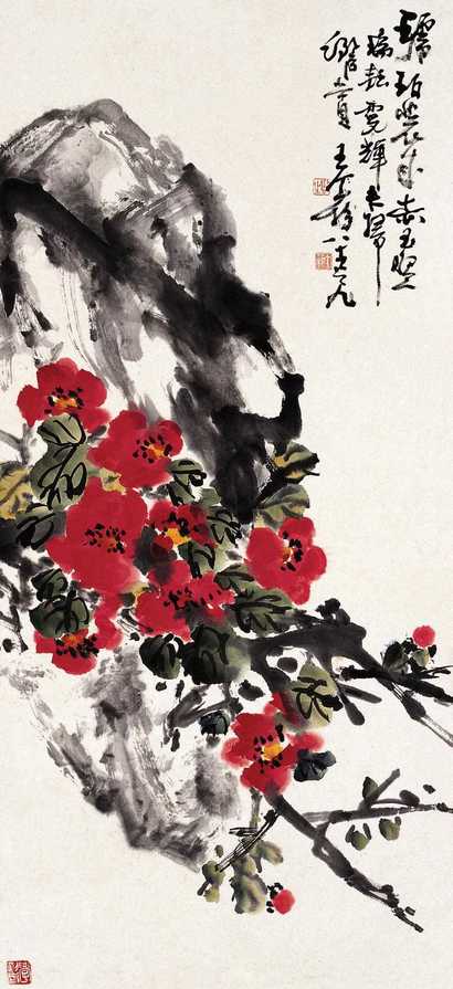 王个簃 山茶花 立轴